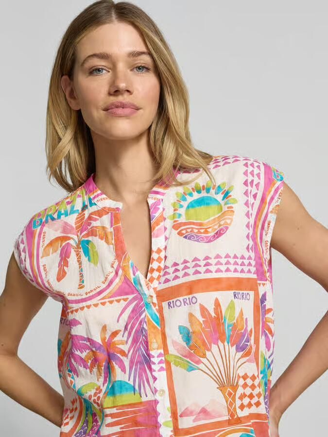 Emily Van den Bergh Blousetop van katoen in allover-look