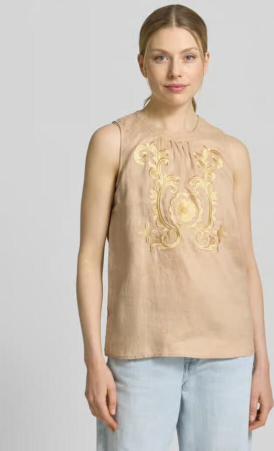 Emily Van den Bergh Blousetop van linnen met stitchings - Foto 3