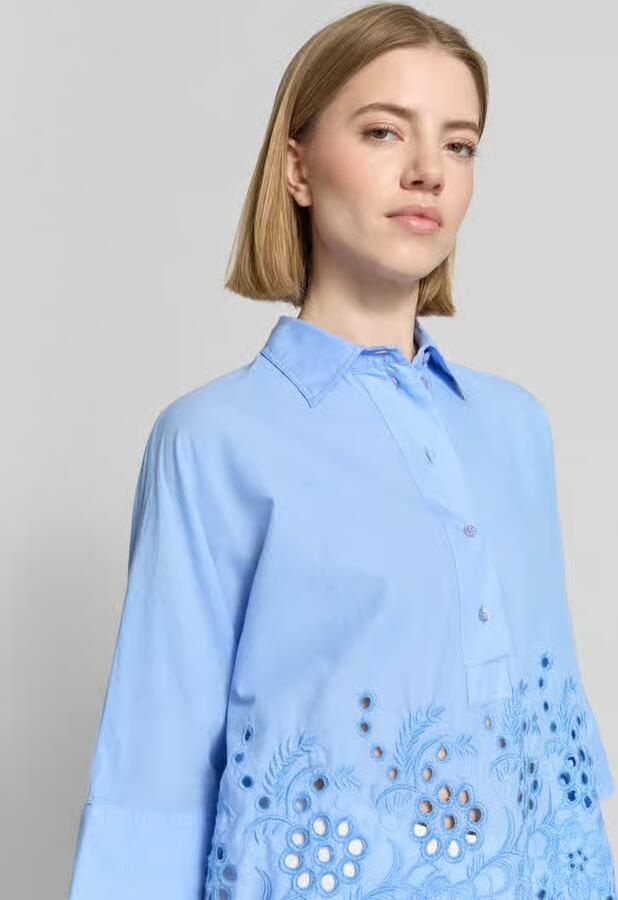 Emily Van den Bergh boxy fit blouse met ajourwerk