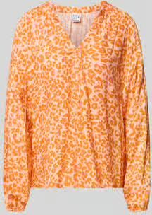 Emily Van den Bergh Damesblouse in allover-look met V-hals