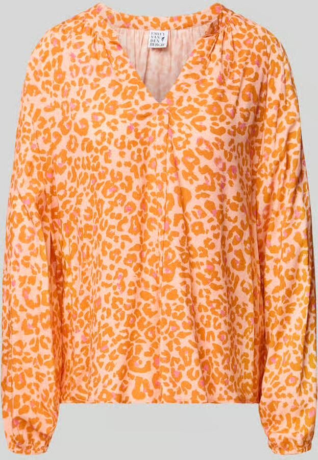 Emily Van den Bergh Damesblouse in allover-look met V-hals - Foto 2