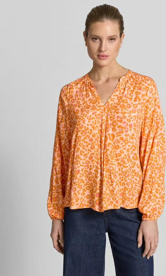 Emily Van den Bergh Damesblouse in allover-look met V-hals - Foto 3