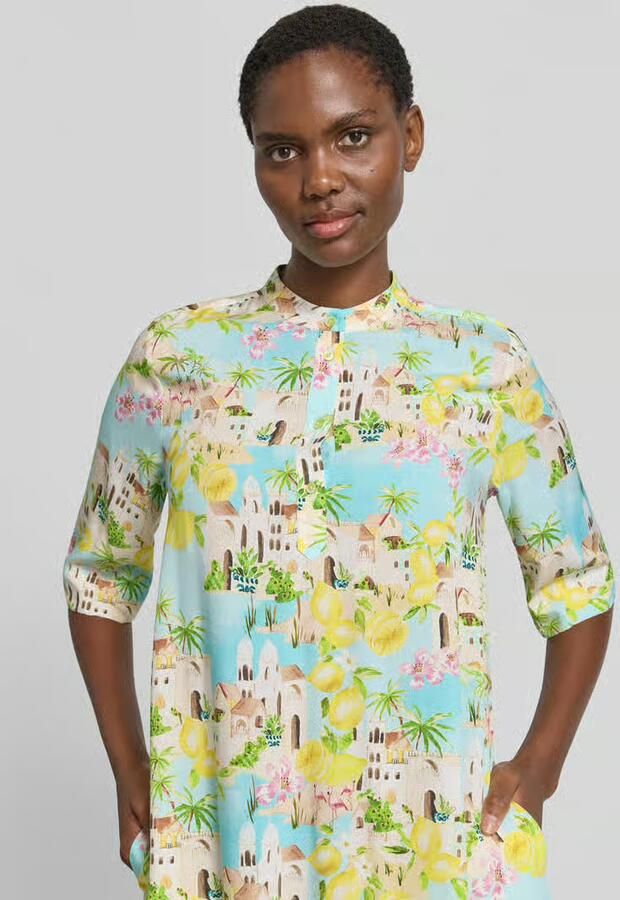 Emily Van den Bergh Knelange jurk van viscose met 3 4-mouw
