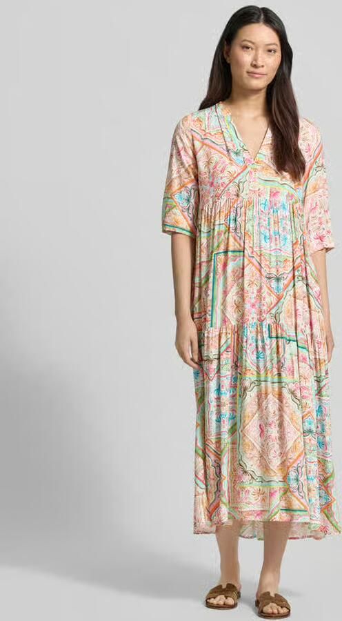 Emily Van den Bergh maxi-jurk van viscose met V-hals - Foto 2