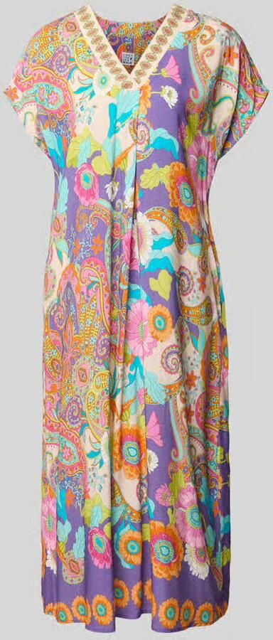 Emily Van den Bergh midi-jurk van viscose in all-over look