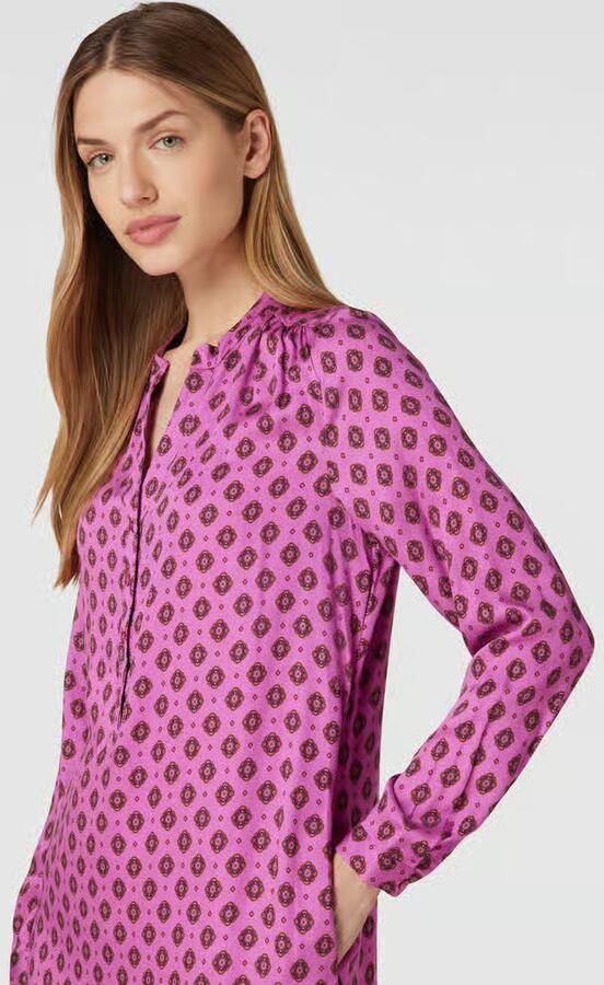 Emily Van den Bergh Overhemdjurk van viscose met all-over motief