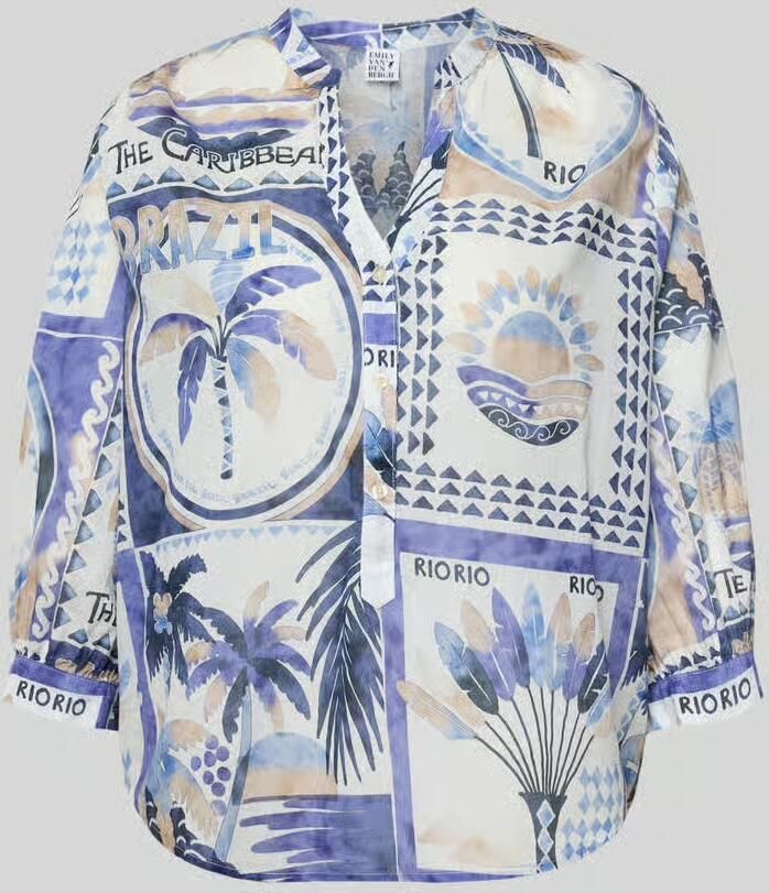 Emily Van den Bergh regular fit blouse in all-over look met 3 4-mouwen - Foto 2