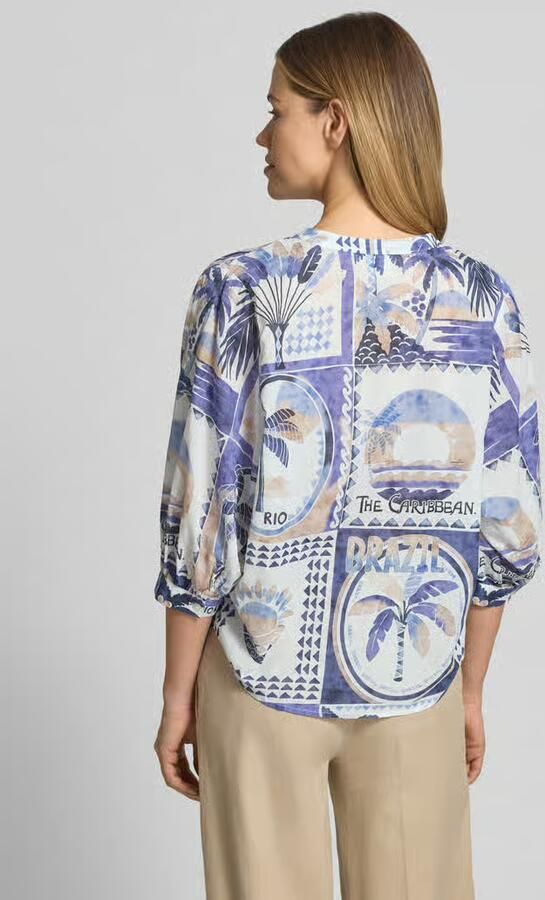 Emily Van den Bergh regular fit blouse in all-over look met 3 4-mouwen - Foto 2