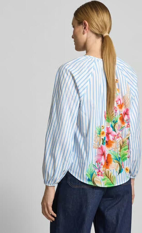 Emily Van den Bergh Regular fit blouse in all-over look met V-hals - Foto 3