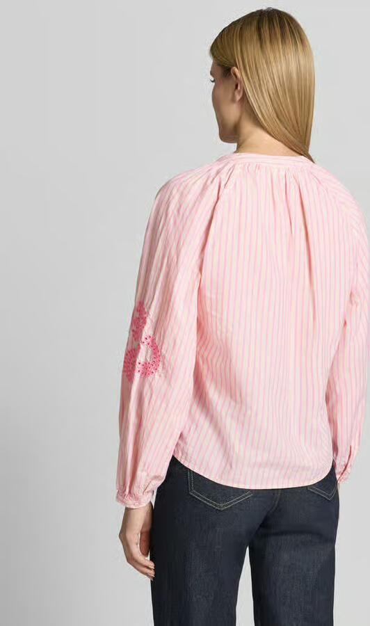Emily Van den Bergh regular fit blouse met florale stitching - Foto 3