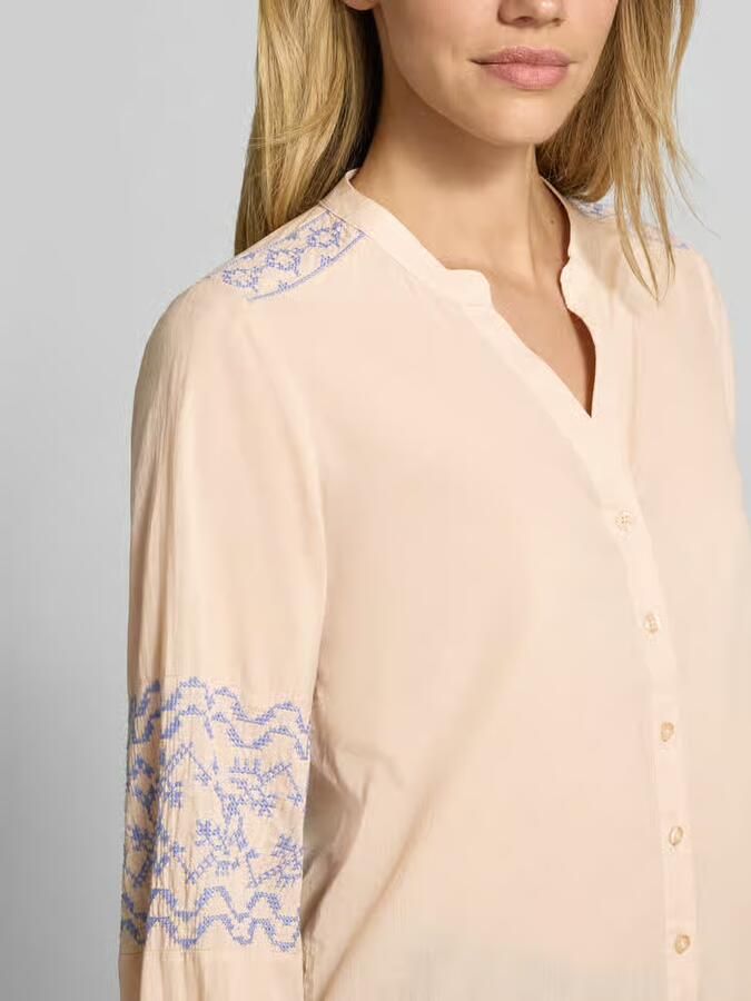 Emily Van den Bergh regular fit blouse met stitchings en V-hals