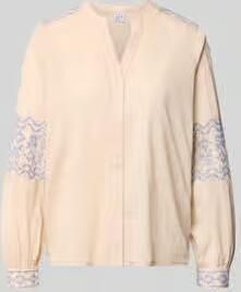 Emily Van den Bergh regular fit blouse met stitchings en V-hals