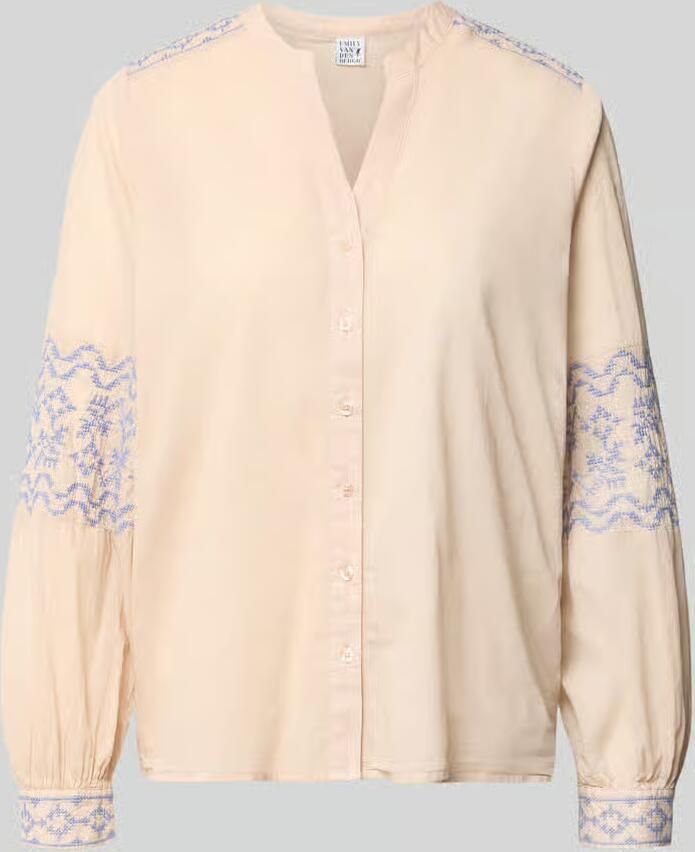 Emily Van den Bergh regular fit blouse met stitchings en V-hals - Foto 2
