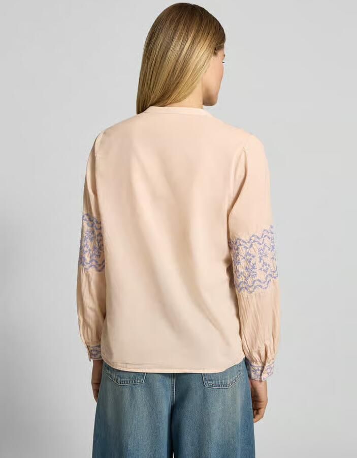 Emily Van den Bergh regular fit blouse met stitchings en V-hals - Foto 2