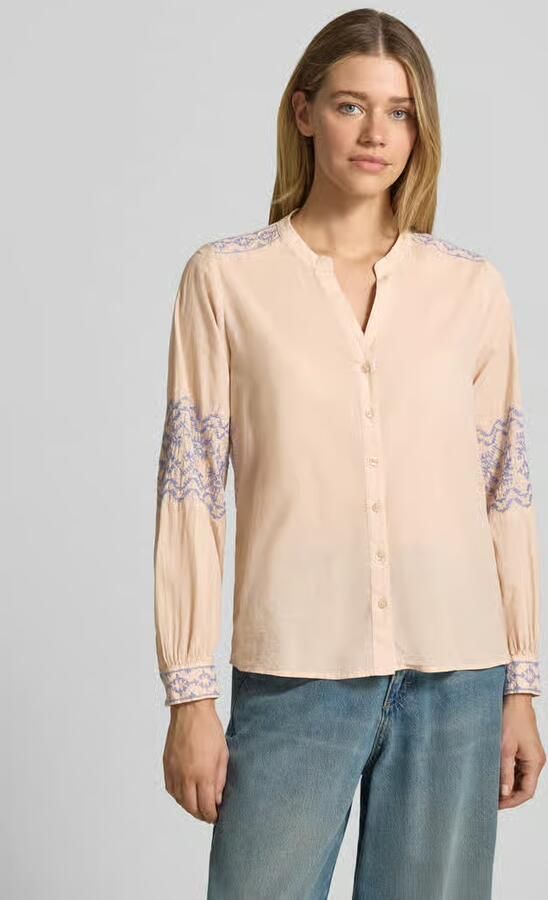 Emily Van den Bergh regular fit blouse met stitchings en V-hals - Foto 3