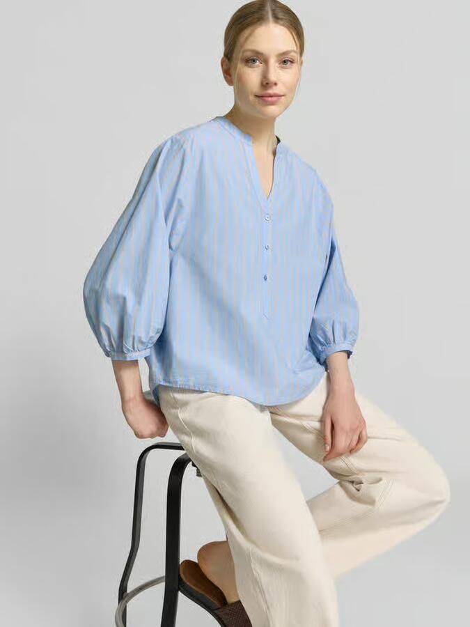 Emily Van den Bergh regular fit blouse met V-hals en 3 4-mouw