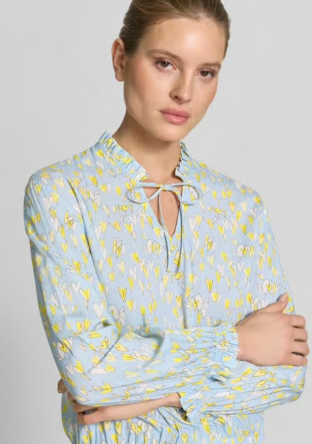 Emily Van den Bergh regular fit blouse van pure viscose met elastische boorden