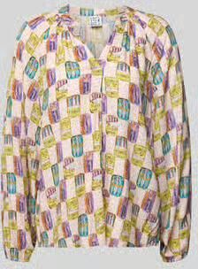 Emily Van den Bergh regular fit blouse van viscose in all-over look