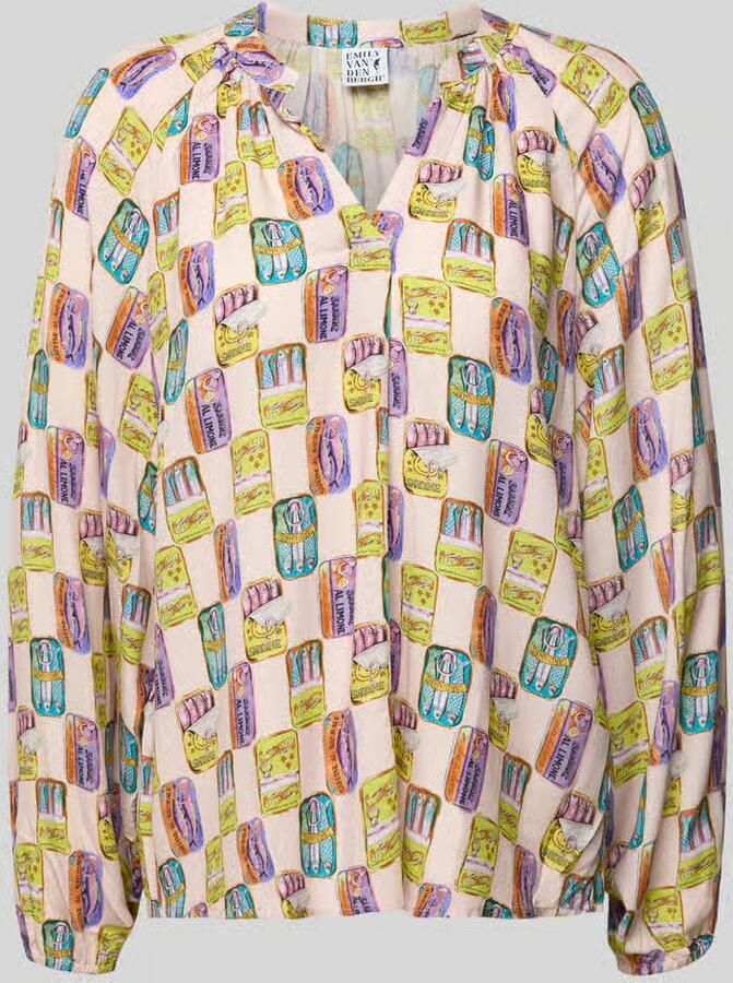 Emily Van den Bergh regular fit blouse van viscose in all-over look - Foto 2