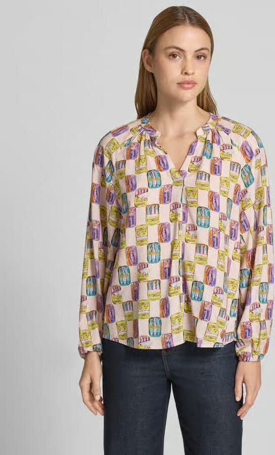Emily Van den Bergh regular fit blouse van viscose in all-over look - Foto 2