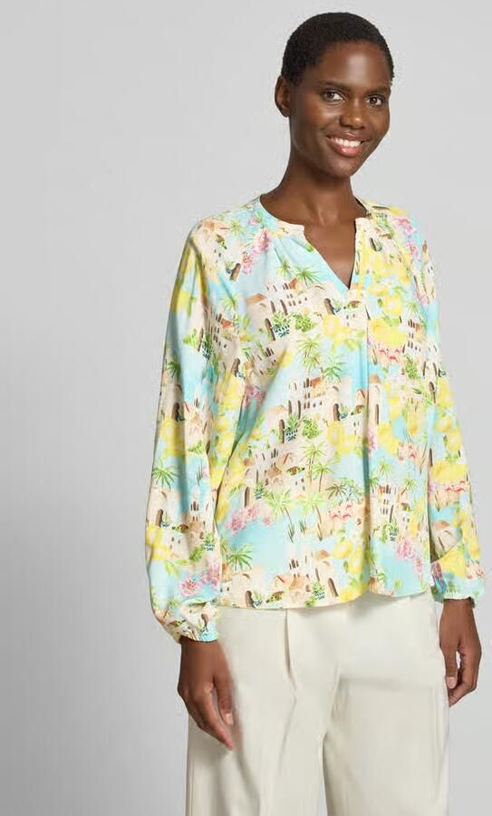 Emily Van den Bergh regular fit blouse van viscose in all-over look - Foto 3