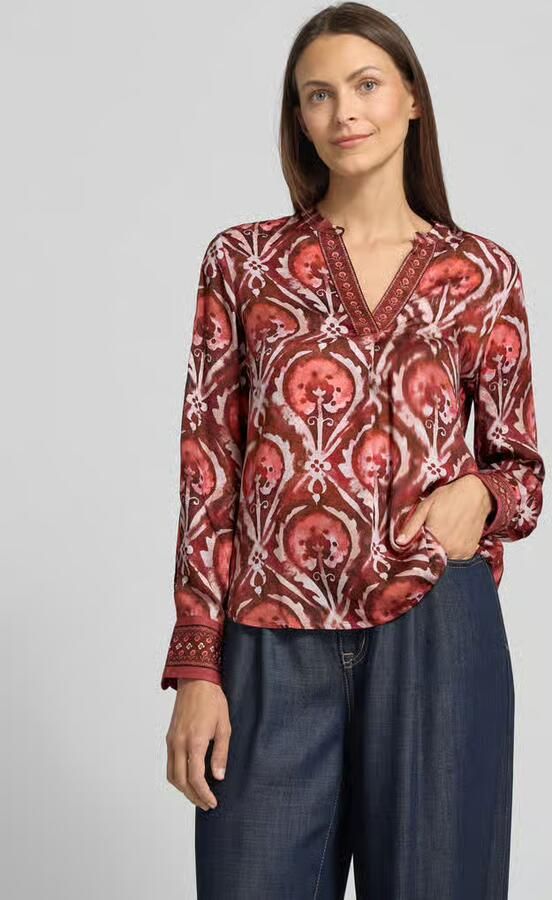 Emily Van den Bergh Regular fit blouse van viscose met V-hals - Foto 2