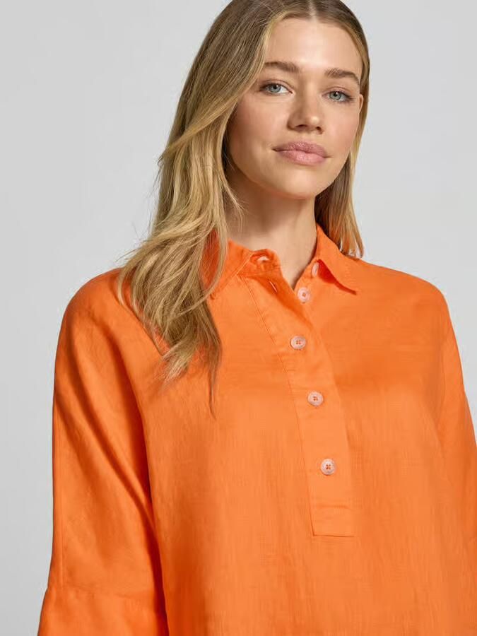 Emily Van den Bergh regular fit linnen blouse met 3 4-mouwen