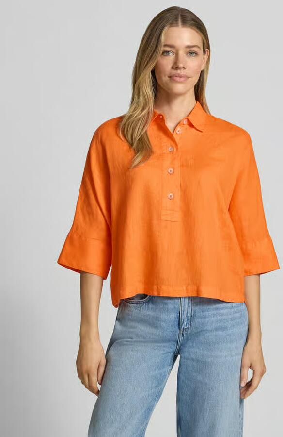 Emily Van den Bergh regular fit linnen blouse met 3 4-mouwen - Foto 2