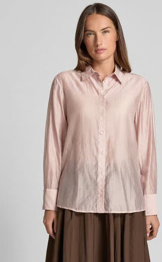 Emily Van den Bergh Regular fit overhemdblouse met siersteentjes - Foto 2
