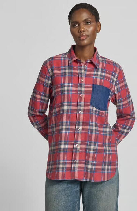 Emily Van den Bergh Regular fit overhemdblouse met wol - Foto 2
