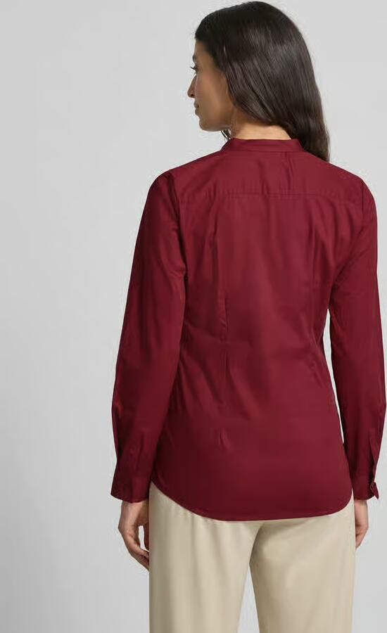 Emily Van den Bergh Regular fit overhemdblouse van katoenmix met opstaande kraag