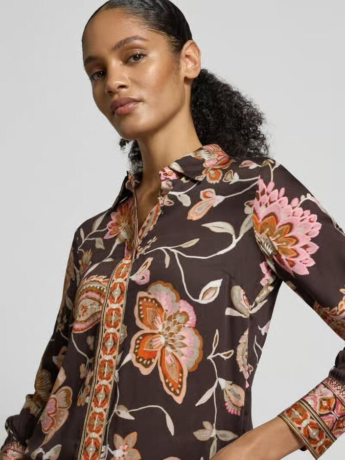 Emily Van den Bergh Regular fit overhemdblouse van pure viscose