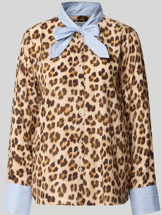 Emily Van den Bergh Regular fit strikblouse van viscose