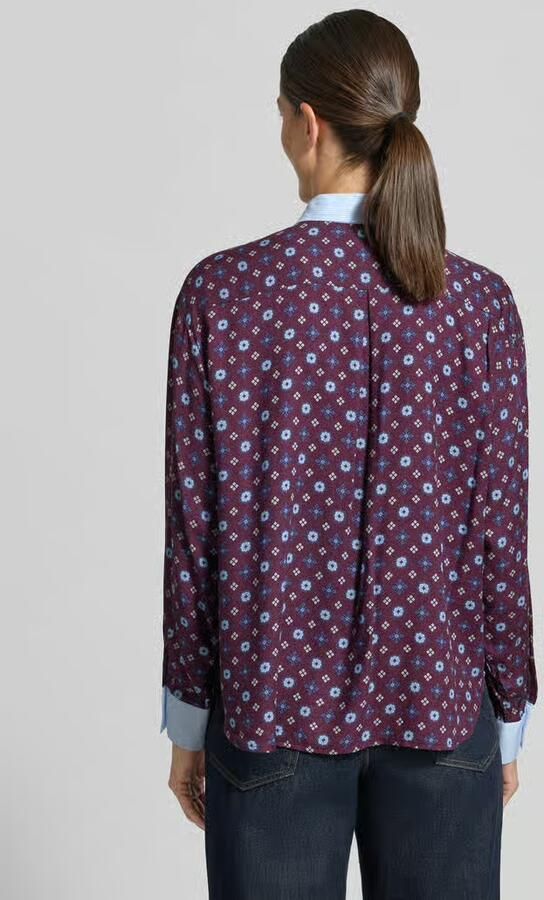 Emily Van den Bergh relaxed fit blouse van pure viscose met all-over motief - Foto 2