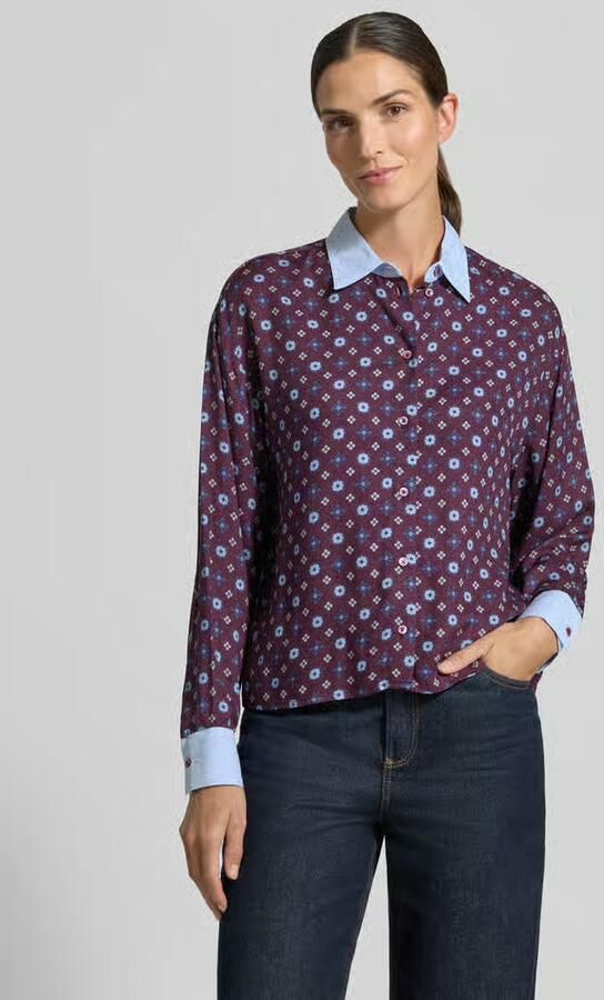 Emily Van den Bergh relaxed fit blouse van pure viscose met all-over motief - Foto 3