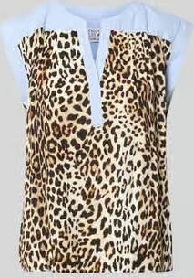 Emily Van den Bergh relaxed fit blouse van zuivere viscose met allover dierenprint