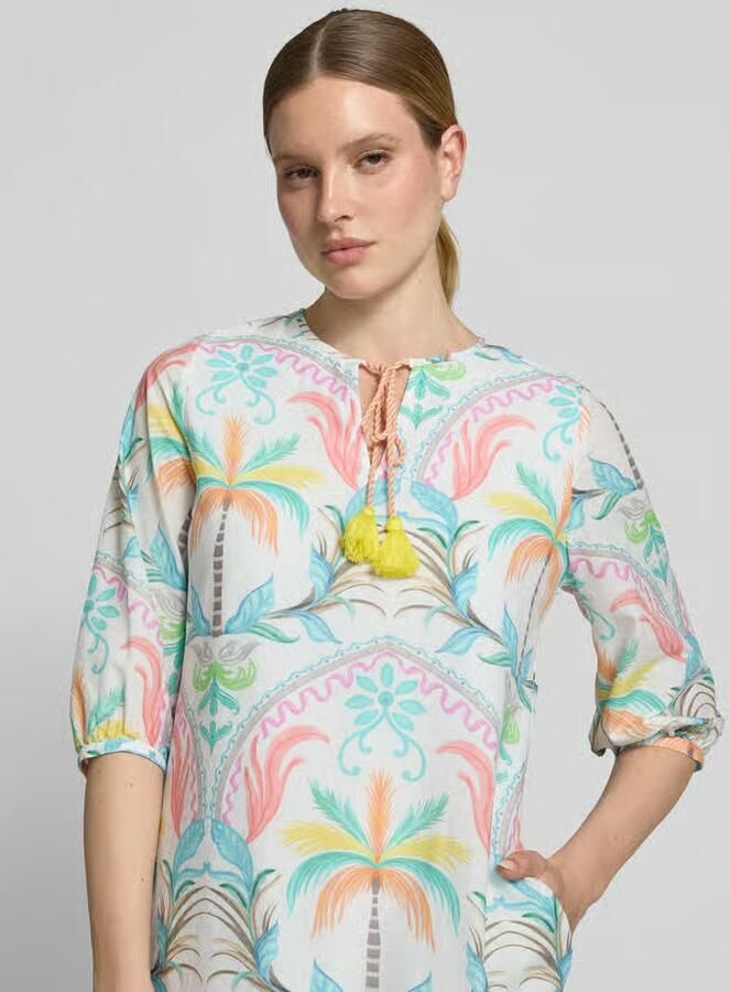 Emily Van den Bergh relaxed fit midi-jurk met druppelvormige hals