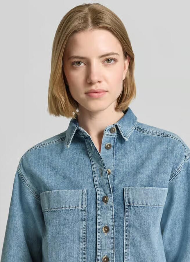 Emily Van den Bergh Relaxed Fit overhemdblouse in denimlook