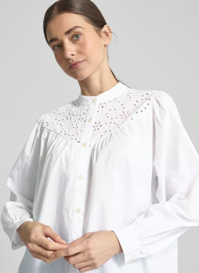 Emily Van den Bergh Relaxed fit overhemdblouse met opstaande kraag