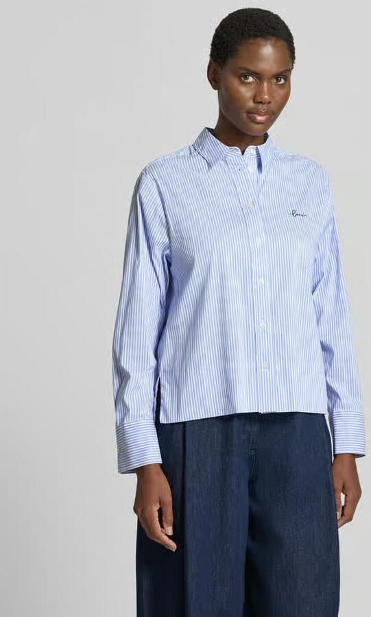 Emily Van den Bergh relaxed fit overhemdblouse van katoenmix - Foto 4