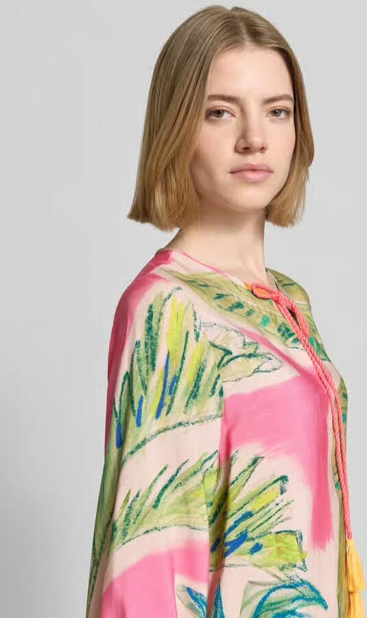 Emily Van den Bergh Tuniekjurk van viscose met tuniekkraag en kwastjes