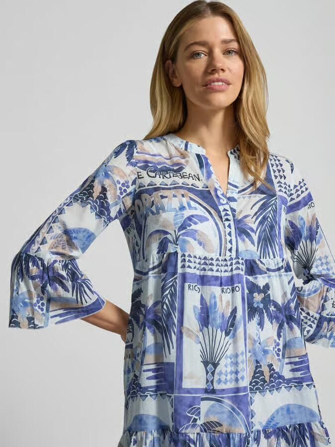 Emily Van den Bergh Tunikajurk in allover-look met V-hals
