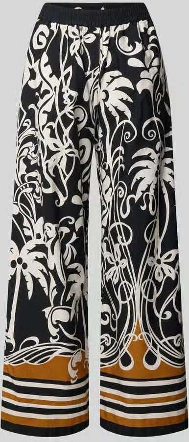 Emily Van den Bergh wide fit stoffen broek met all-over bloemenmotief - Foto 2