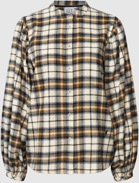 Emily Van den Bergh Overhemdblouse met glencheck-motief model 'Flanell Schottenkaro'