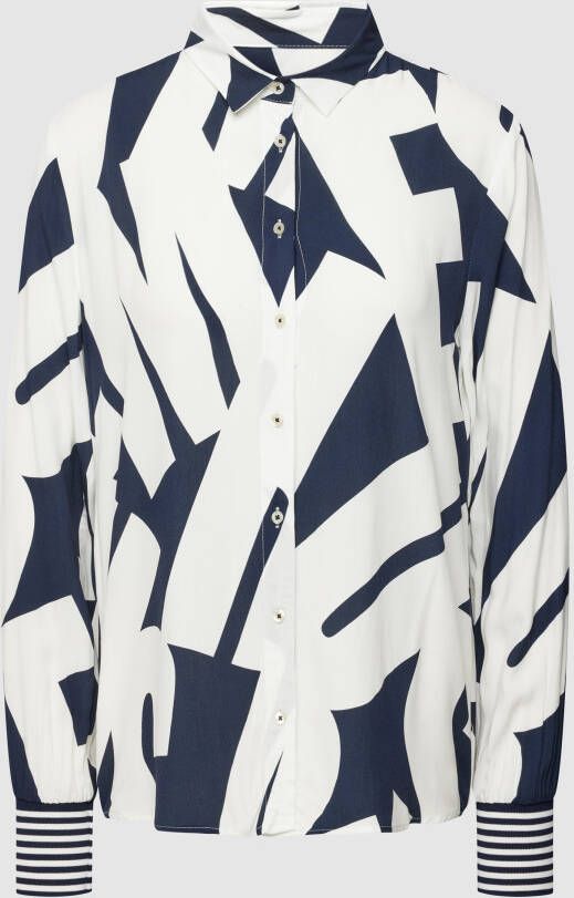 Emily Van den Bergh Overhemdblouse van viscose met all-over motief