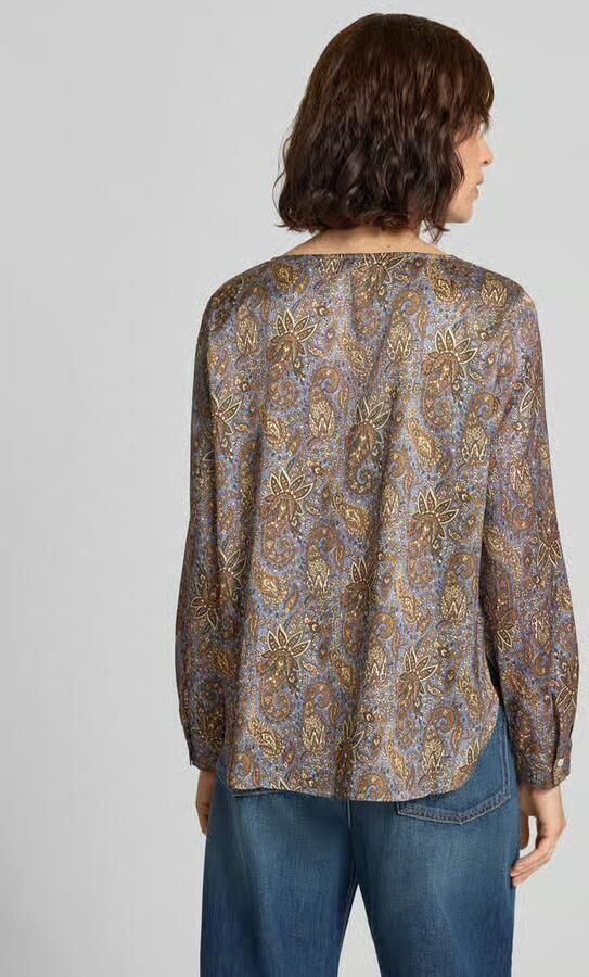 Emme Blouseshirt van satijn in all-over look model 'REGNO' - Foto 3
