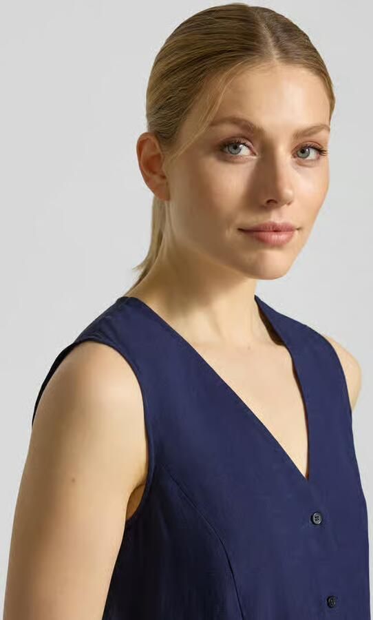 Emme Gilet met V-hals en peplum model 'ELMO'