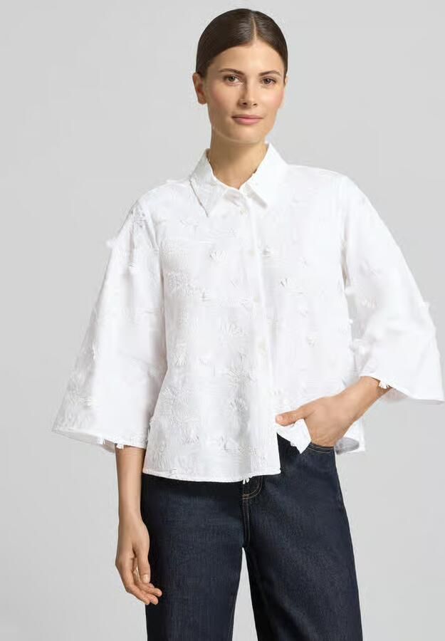 Emme regular fit blouse met stitchings model 'MAMICO' - Foto 2