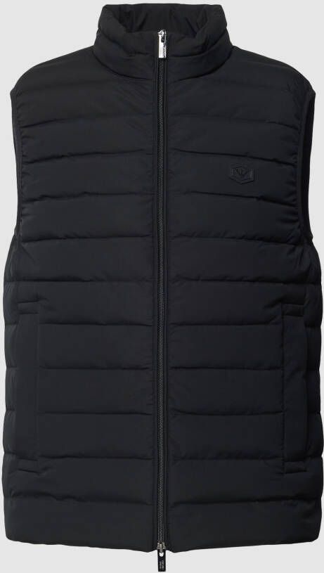 Emporio Armani Gewatteerd Mouwloos Vest Elegante Sportieve Stijl Black Heren