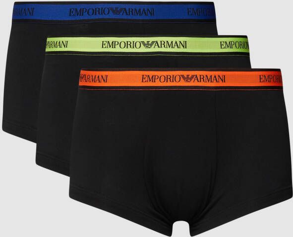 Emporio Armani Boxershort met logo in band in een set van 3 stuks model '3P Trunk Logoband'